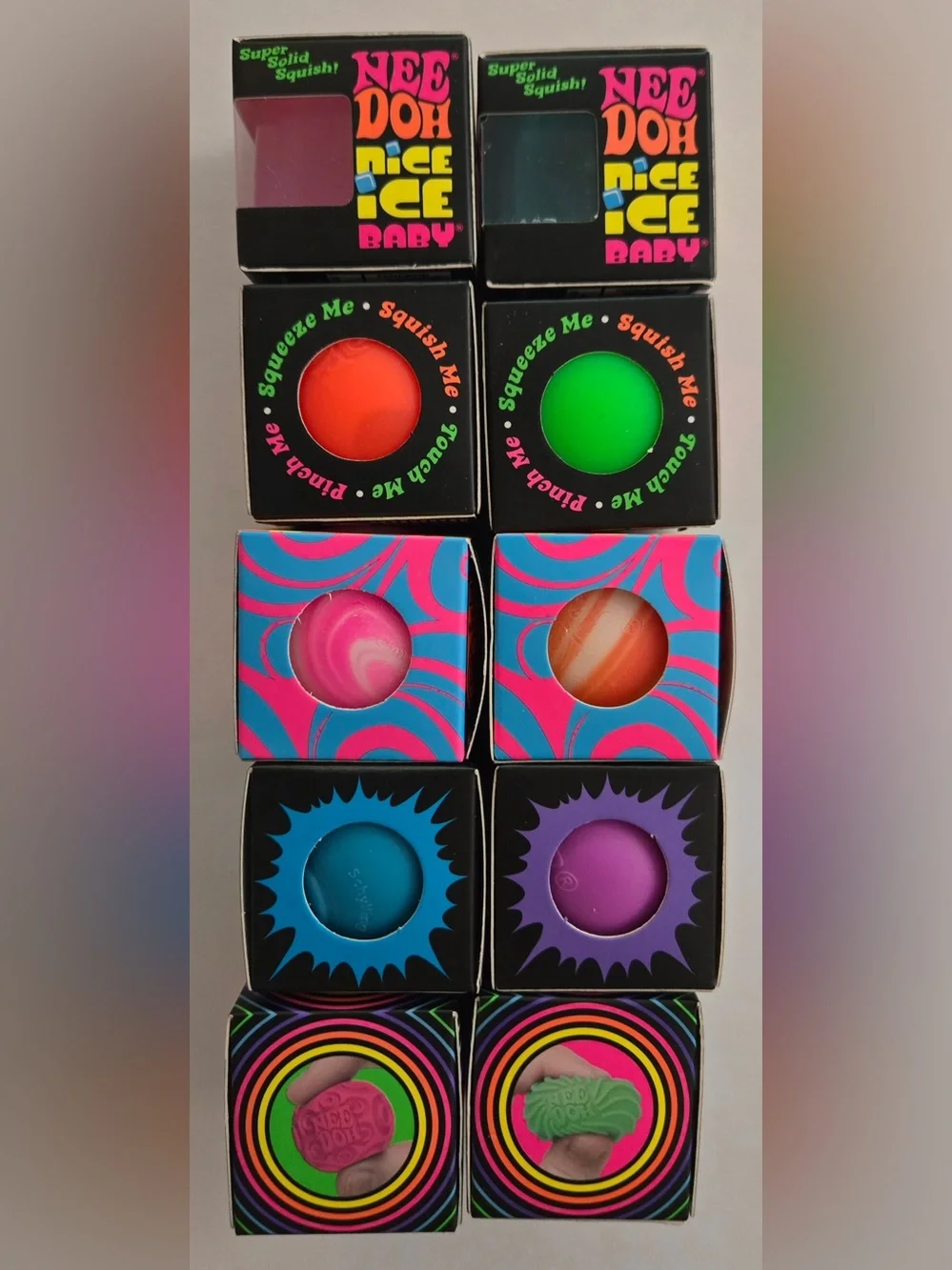 The NeeDoh Groovy Glob Assorted mini Color Pack - Swirl & Glow 10 pack